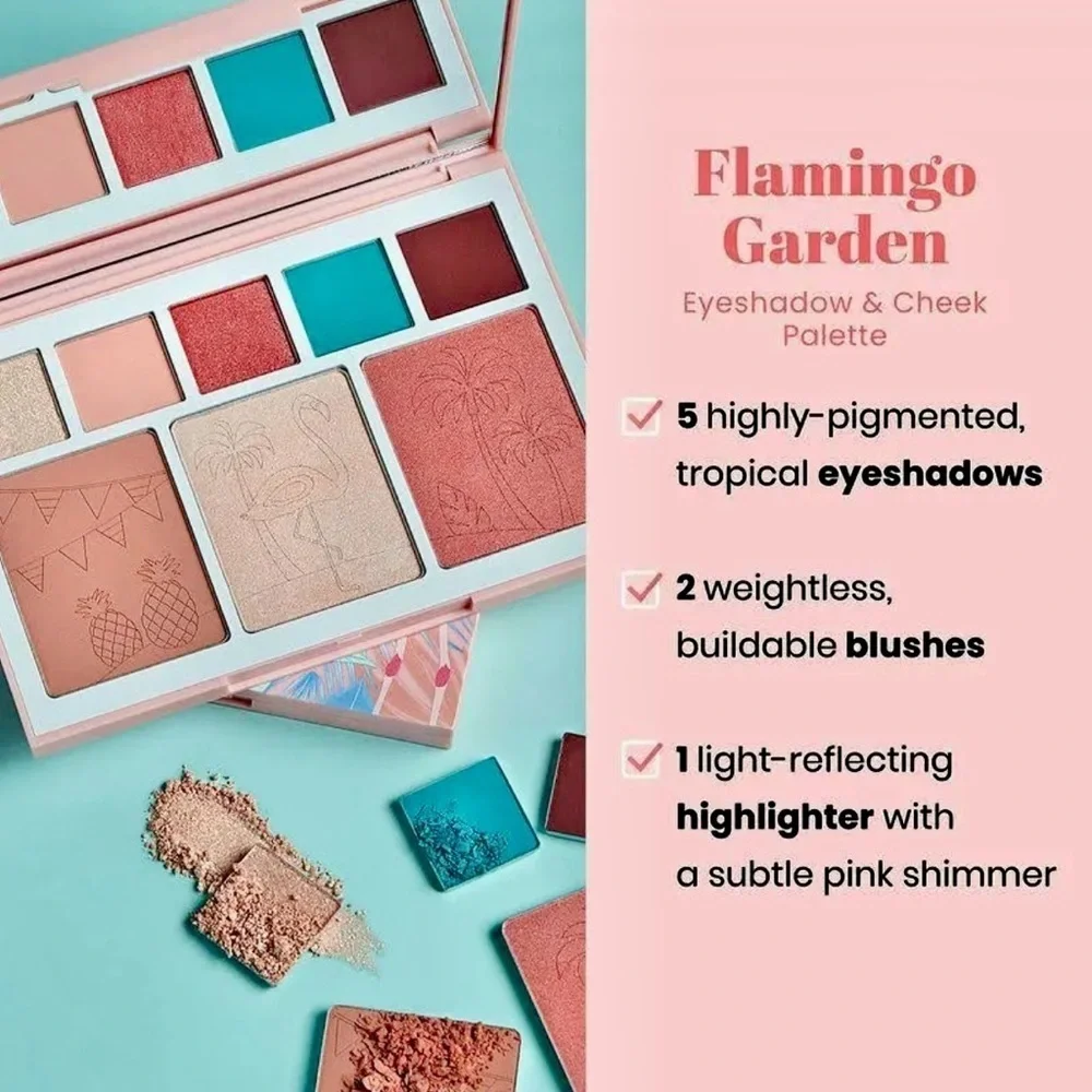 JOAH Flamingo Garden Eyeshadow & Cheek Palette